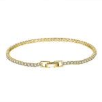 Brățară Tennis argint 925 placată cu aur 14k cu pietre zirconiu cubic 2k 19 cm