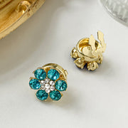 Accesorii decorative pentru nasturi model floral albastru 18 mm