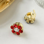 Accesorii decorative pentru nasturi model floral rosu 18 mm