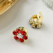 Accesorii decorative pentru nasturi model floral rosu 18 mm