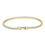 Brățară Tennis argint 925 placată cu aur 14k cu pietre zirconiu cubic 2k 19 cm