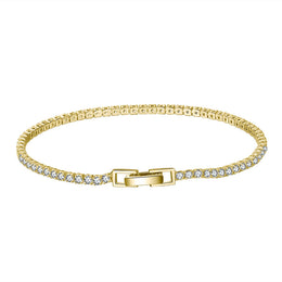 Brățară Tennis argint 925 placată cu aur 14k cu pietre zirconiu cubic 2k 19 cm