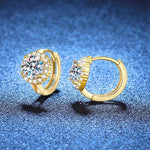 Cercei argint 925 placat cu aur 18k piatra moissanit 1k