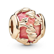 Charm pentru brățară din aliaj, model piatră roz fațetată