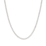 Colier Tennis 4 mm cu zirconiu placat cu aur alb 18k 40 5 cm