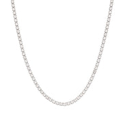 Colier Tennis 4 mm cu zirconiu placat cu aur alb 18k 40 5 cm