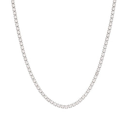 Colier Tennis 4 mm cu zirconiu placat cu aur alb 18k 40 5 cm