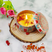 Lumânare din ceară de soia vintage aromă trandafir