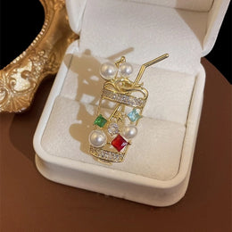 Broșă coreeană cu strasuri